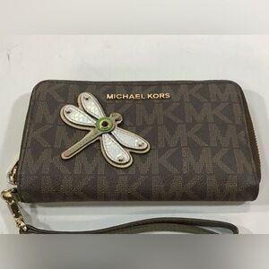 Michael Kors Dragonfly Jet Set Travel Continental Wallet (EUC)
